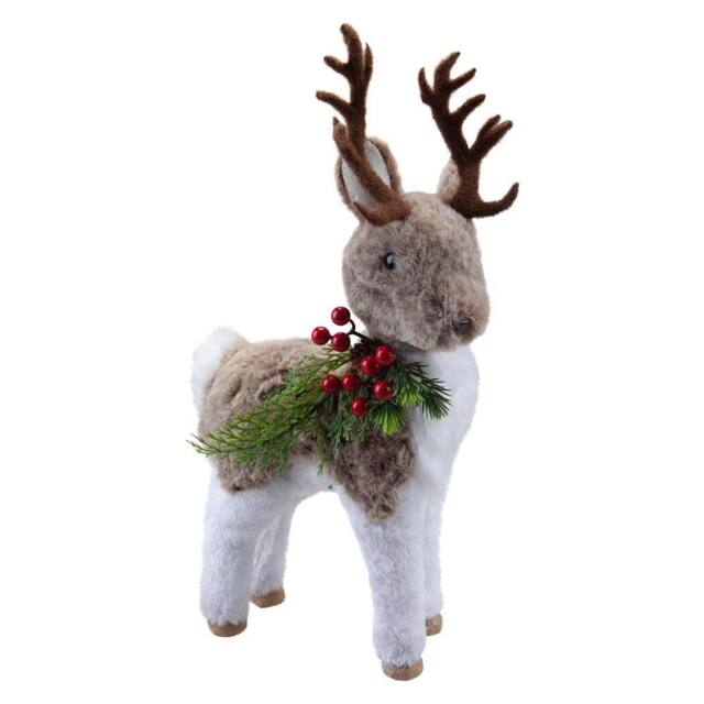 VFM e-Store Christmas Standing Deer Decoration 38cm x 10cm Grey X 1 - Size: 38 cm x 10 cm - image 1