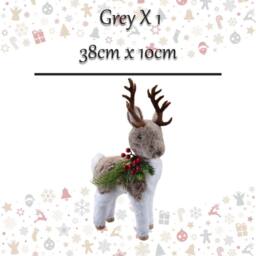 VFM e-Store Christmas Standing Deer Decoration 38cm x 10cm Grey X 1 - Size: 38 cm x 10 cm - thumbnail 2