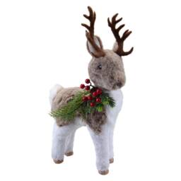 VFM e-Store Christmas Standing Deer Decoration 38cm x 10cm Grey X 1 - Size: 38 cm x 10 cm - thumbnail 1