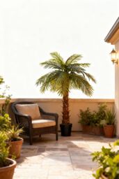 Living and Home 1m Fake Plants Artificial Plants Indoor Décor Areca Palm Tree with Black Plastic Pot in Green - thumbnail 2
