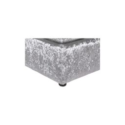 LUXURY LIFE Dylan Crushed Velvet Fabric Footstool in Silver - thumbnail 4