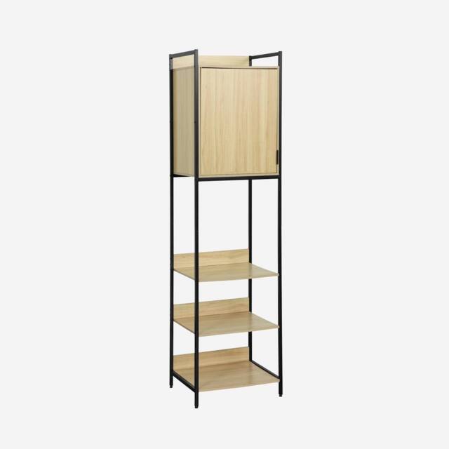 sweeek Wardrobe module with 5 shelves & 1 door in Black