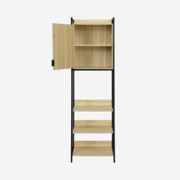 sweeek Wardrobe module with 5 shelves & 1 door in Black - thumbnail 3