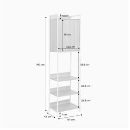 sweeek Wardrobe module with 5 shelves & 1 door in Black - thumbnail 5