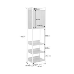 sweeek Wardrobe module with 5 shelves & 1 door in Black - thumbnail 6