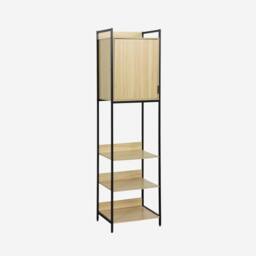 sweeek Wardrobe module with 5 shelves & 1 door in Black - thumbnail 1