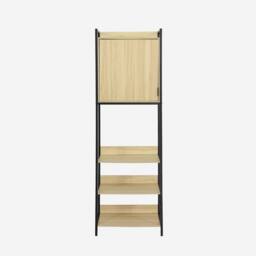 sweeek Wardrobe module with 5 shelves & 1 door in Black - thumbnail 2