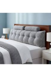 Living and Home Triangle Wedge Headboard Pillow Backrest Support Cushion in Light Grey - thumbnail 2
