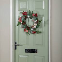 Samuel Alexander 40cm Candy Swirls Wreath with Pinecones Red Berries & Candy Canes - thumbnail 6