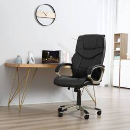 STILVORA Office Chair with Adjustable Height & Rocking Function Black - thumbnail 2
