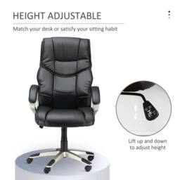 STILVORA Office Chair with Adjustable Height & Rocking Function Black - thumbnail 6