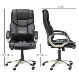 STILVORA Office Chair with Adjustable Height & Rocking Function Black - thumbnail 3