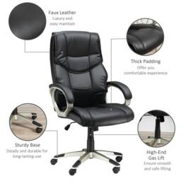 STILVORA Office Chair with Adjustable Height & Rocking Function Black - thumbnail 9