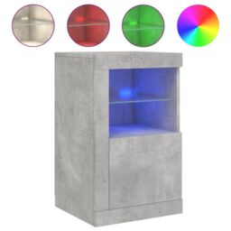 Berkfield Home Side Cabinets with LED Lights 2 pcs Concrete Grey Engineered Wood - thumbnail 5