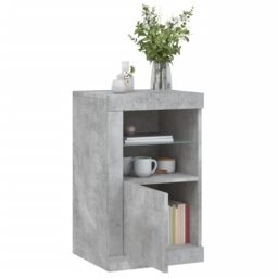 Berkfield Home Side Cabinets with LED Lights 2 pcs Concrete Grey Engineered Wood - thumbnail 4