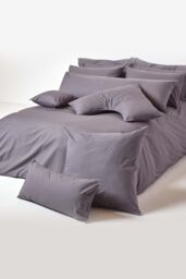 Homescapes Egyptian Cotton Oxford Pillowcase 200 TC, Standard Size in Dark Grey - thumbnail 5