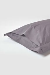 Homescapes Egyptian Cotton Oxford Pillowcase 200 TC, Standard Size in Dark Grey - thumbnail 3