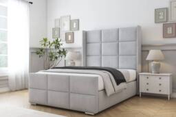 "Sloomy Beaumont Naples Frame-Mattress-50"" Upholstered Wingback Headboard in Silver - Size: Small Single" - thumbnail 2