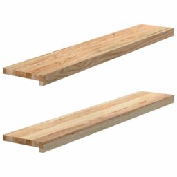 Berkfield Home Window Sills 2 pcs¬†Untreated 110x20x2 cm Solid Wood Oak in Brown - Size: Medium