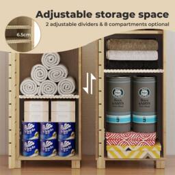 Nordara Oak Luxe Freestanding Bathroom Storage Cabinet Cupboard in Natural - thumbnail 6