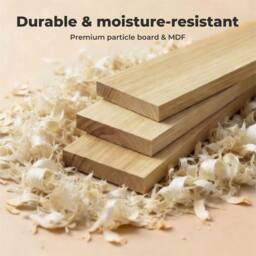Nordara Oak Luxe Freestanding Bathroom Storage Cabinet Cupboard in Natural - thumbnail 5