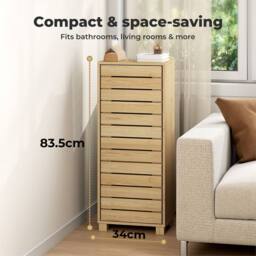 Nordara Oak Luxe Freestanding Bathroom Storage Cabinet Cupboard in Natural - thumbnail 3