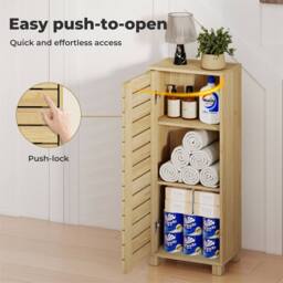 Nordara Oak Luxe Freestanding Bathroom Storage Cabinet Cupboard in Natural - thumbnail 4