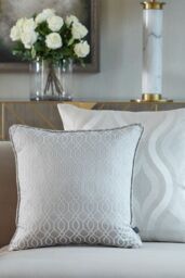 Prestigious Textiles Skyscraper Jacquard Piped Cushion in Stone - Size: 43 cm x 43 cm - thumbnail 4