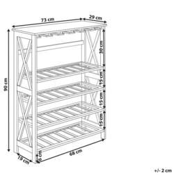 Wyld and Coco Dark Brown Wine Rack with MDF Core and Pine Legs 73 x 29 x 90 cm - thumbnail 4