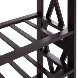 Wyld and Coco Dark Brown Wine Rack with MDF Core and Pine Legs 73 x 29 x 90 cm - thumbnail 8