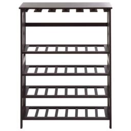 Wyld and Coco Dark Brown Wine Rack with MDF Core and Pine Legs 73 x 29 x 90 cm - thumbnail 3