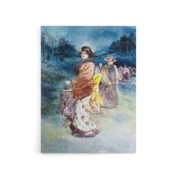 "Artery8 Somm Procession of Characters in Japanese Costume Canvas Art Print in Blue - Size: W12"" x H16""" - thumbnail 1