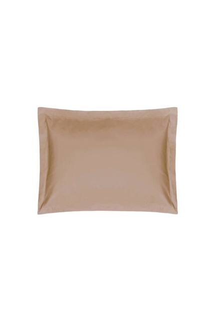 Belledorm Easy Care 200 Thread Count Cotton Polyester Percale Oxford Pillowcase in Light Brown - image 1