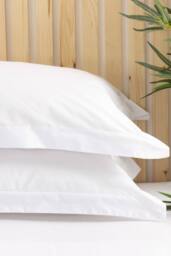 Belledorm Easy Care 200 Thread Count Cotton Polyester Percale Oxford Pillowcase in Light Brown - thumbnail 2