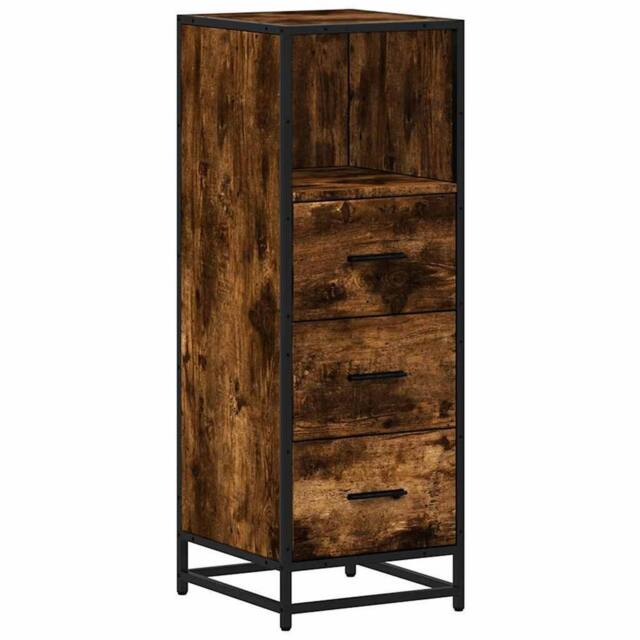 Berkfield Home Bathroom Cabinet Smoked Oak 35x37.5x100 cm Engineered Wood in Brown - image 1