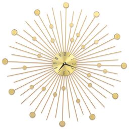 Berkfield Home Wall Clock Metal 70 cm Golden in Gold - thumbnail 2