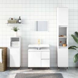 Berkfield Home Bathroom Cabinet White 65x33x60 cm Engineered Wood - Size: 65 x 33 x 60 cm - thumbnail 2