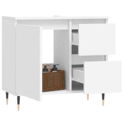 Berkfield Home Bathroom Cabinet White 65x33x60 cm Engineered Wood - Size: 65 x 33 x 60 cm - thumbnail 3