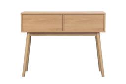 Birlea Croxley Console Table Oak Rattan Hall Dressing Table in Light Oak - thumbnail 5