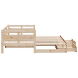 Berkfield Home Daybed with Trundle & Drawers without Mattress 80x200 cm in Natural - thumbnail 6