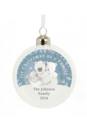 Personalised Memento Company Personalised First Christmas as a Family Glass Bauble in Clear