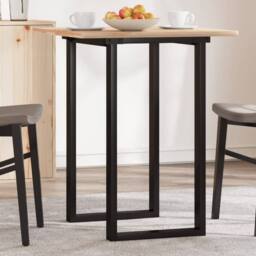 Berkfield Home Durable Dining Table Legs O-Frame 40x40x73 cm Steel in Black - Size: 40 x 40 x 73 cm - thumbnail 1