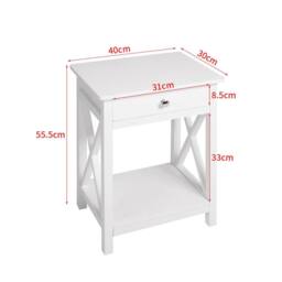 Garden Sanctuary Wooden One Drawer Bedside Table in White - thumbnail 5