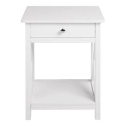 Garden Sanctuary Wooden One Drawer Bedside Table in White - thumbnail 7