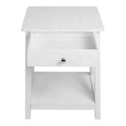 Garden Sanctuary Wooden One Drawer Bedside Table in White - thumbnail 3