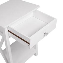 Garden Sanctuary Wooden One Drawer Bedside Table in White - thumbnail 9