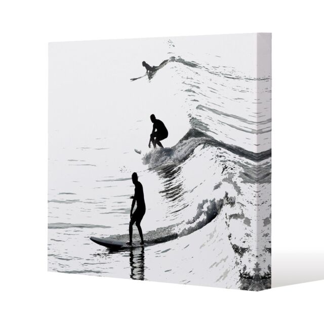 Benjamin Tate Design Surfers (Canvas Print) / 46 x 46 x 4cm in Natural - Size: 46 x 46 x 4 cm - image 1