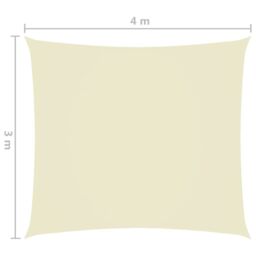 Berkfield Home Sunshade Sail Oxford Fabric Rectangular 3x4 m Cream in Beige - thumbnail 6