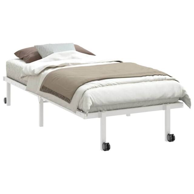 Berkfield Home Elegant Bed Frame without Mattress Foldable White 90x190 cm Steel - image 1