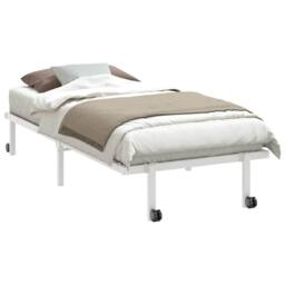 Berkfield Home Elegant Bed Frame without Mattress Foldable White 90x190 cm Steel - thumbnail 1